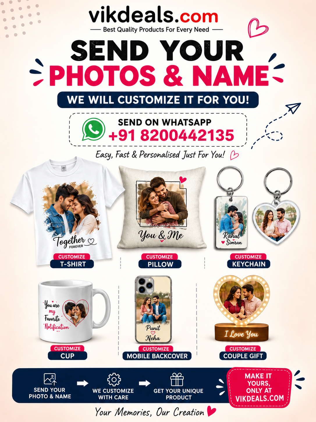 Memorable Personalized Couple Gift - Upto 6 Characters...