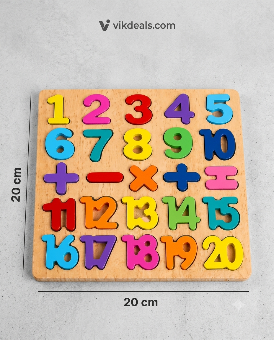 Wooden Alphabet Puzzles Numbers Count Blocks (3 Sets)