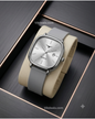 Silver Metal Case Heavy Rubber Belt