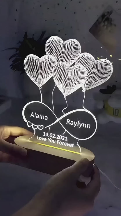 Customized Acrylic night lamp- Gold LED...