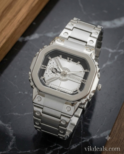 Stylish Stainless Steel Silver Analog Watch For Men's.