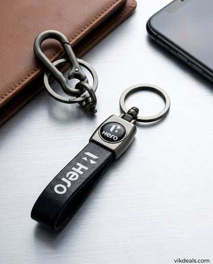 Hero Bike Premium Leather Keychain