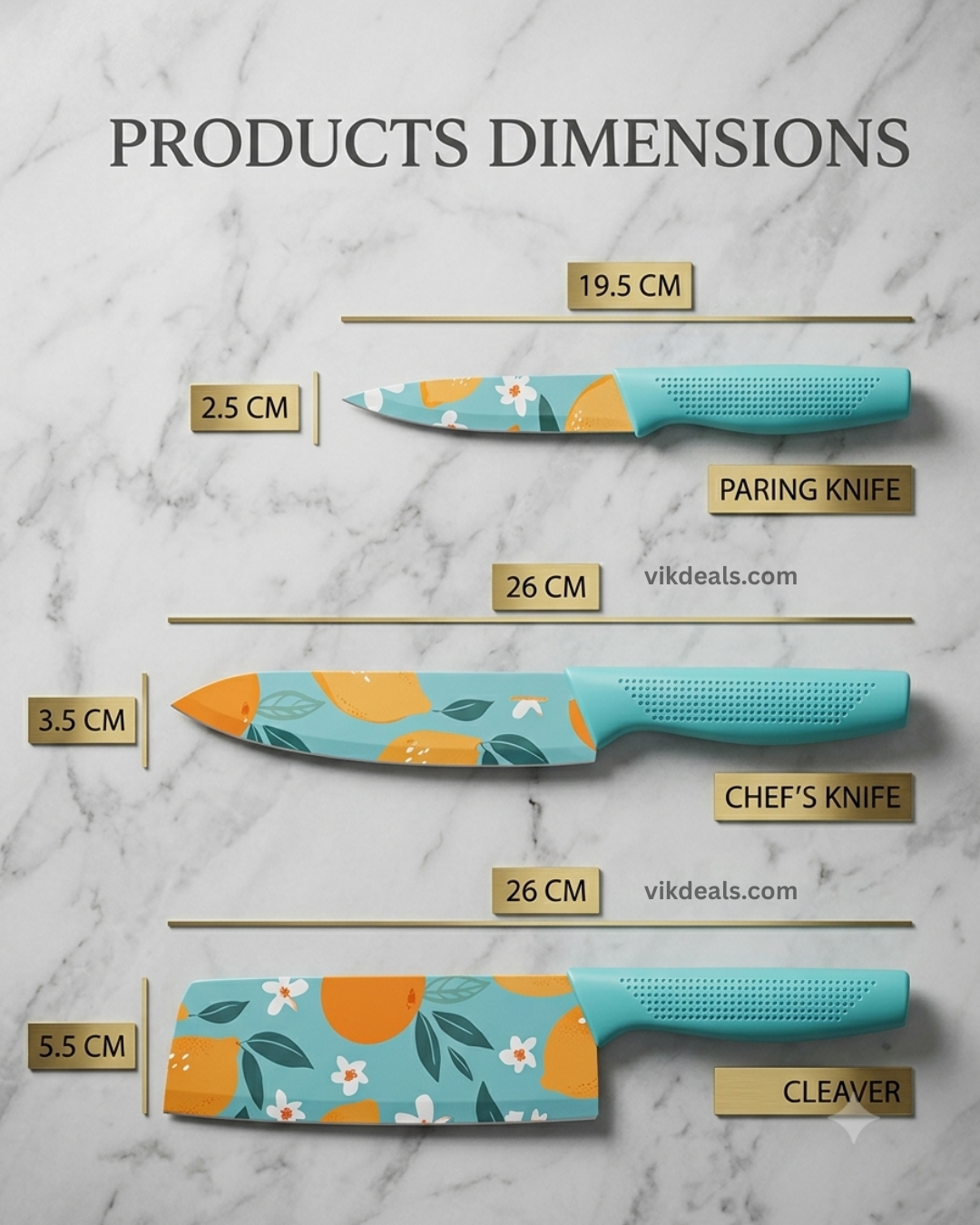 Knife Set for Kitchen Professional 3 Pieces...