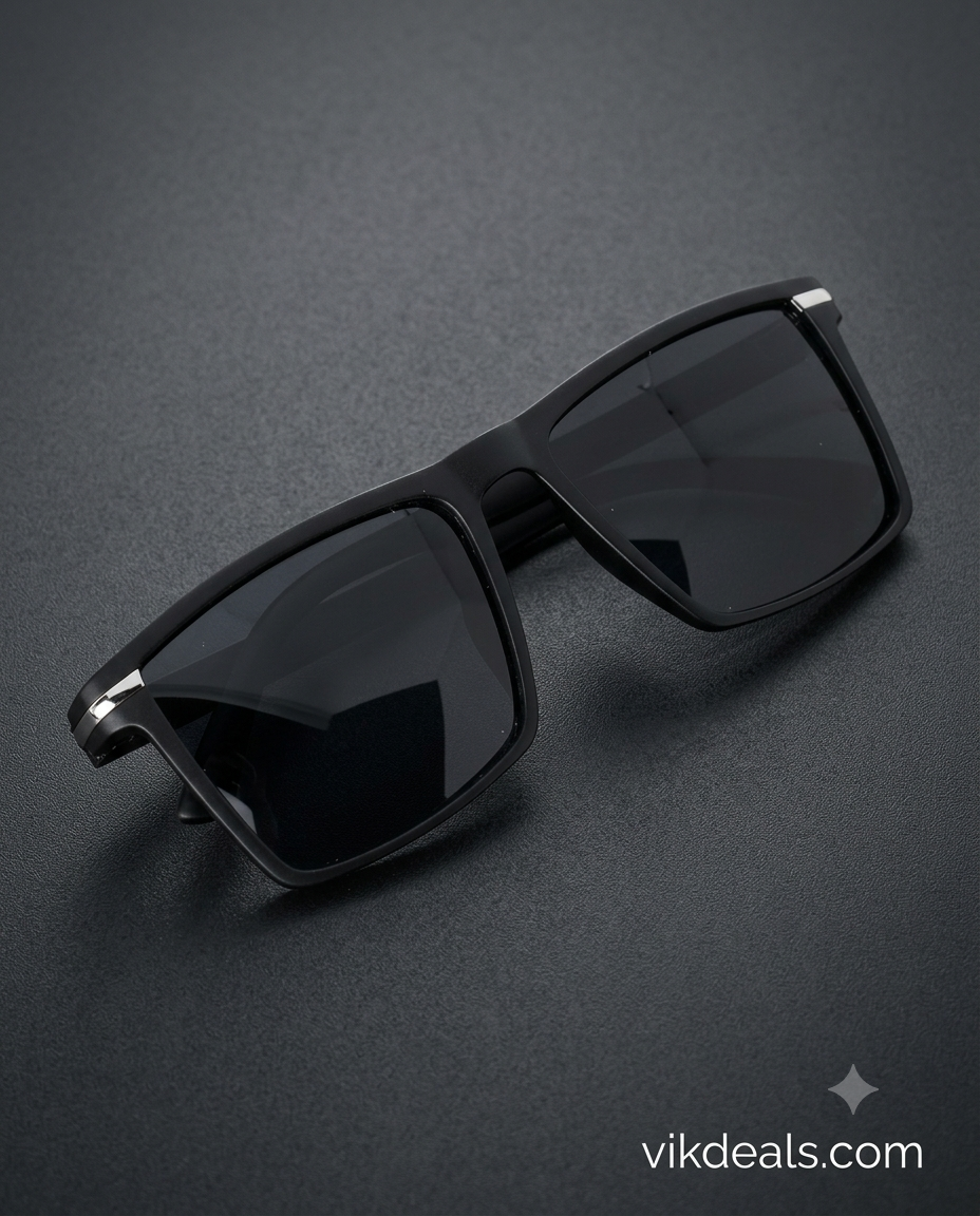 Latest Arzonai UV Stylish Protected Black Sunglasses For Men