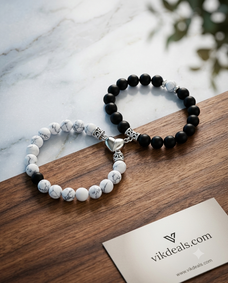 Magnetic Attraction Heart Couple Bracelet
