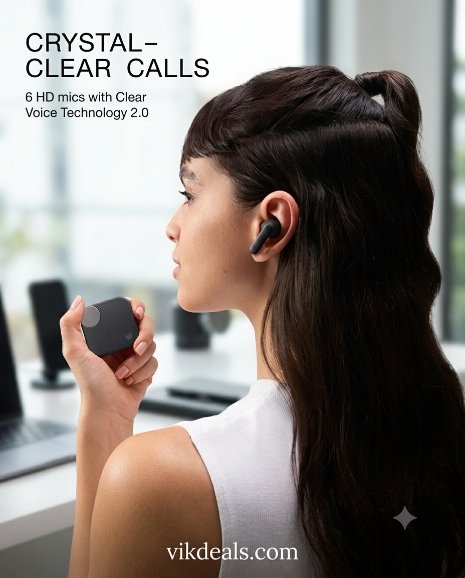 Wireless TWS Bluetooth Buds 48 Db Hybrid Anc,