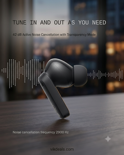 Wireless TWS Bluetooth Buds 48 Db Hybrid Anc,