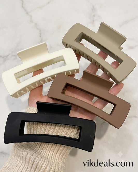 Large Rectangular Hair Claw (4 Set)..