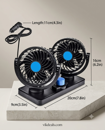 360 Degree Rotatable Dual Car Fan