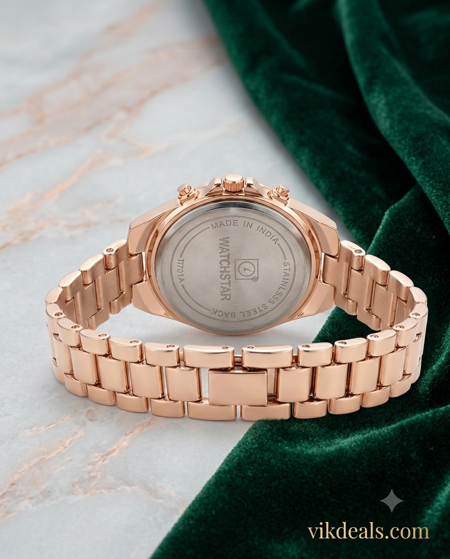 Women's Rose Gold Watch and Heart Bracelet Set..