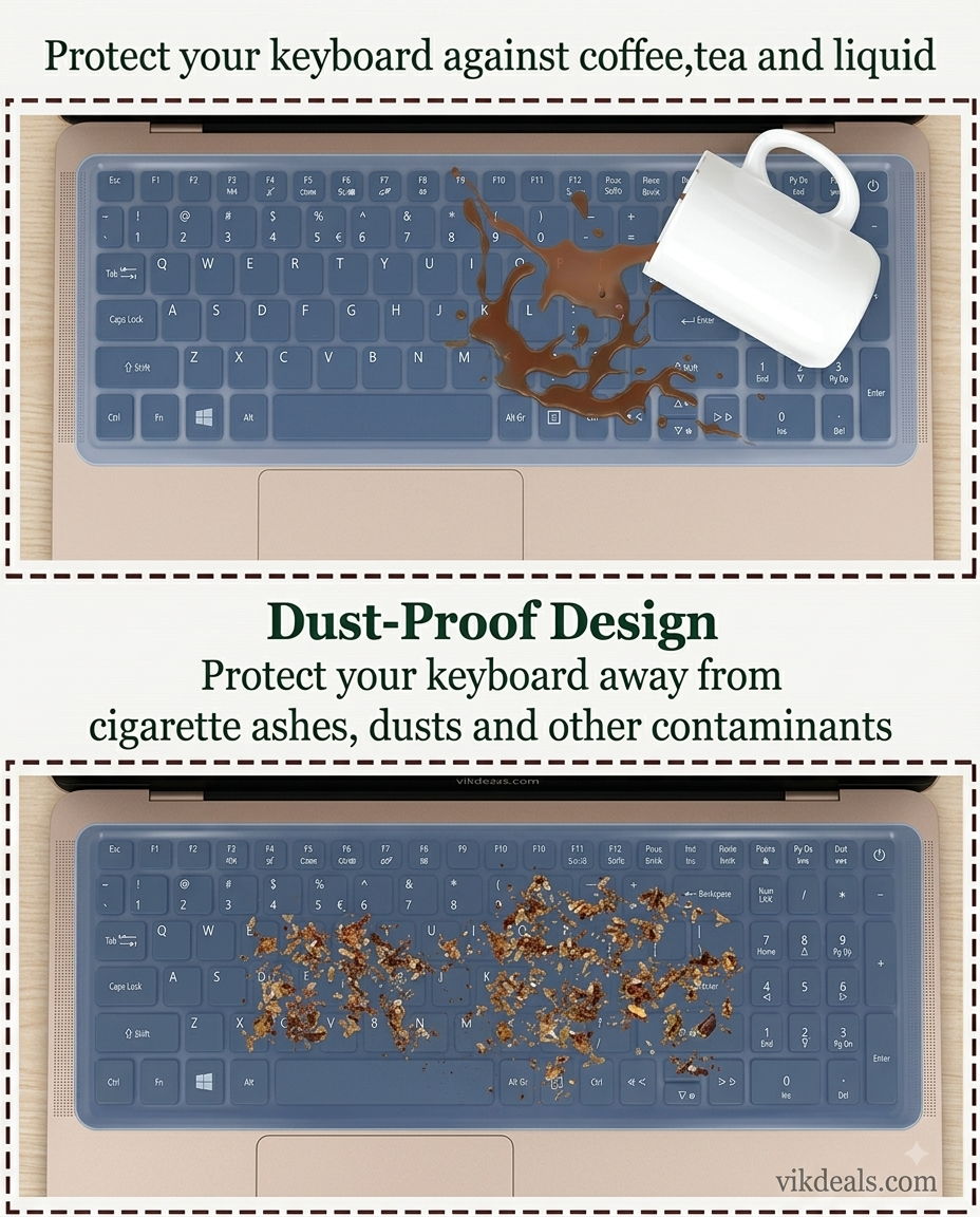Universal Silicone Keyboard Protector Skin for 15.6 Inch Laptop