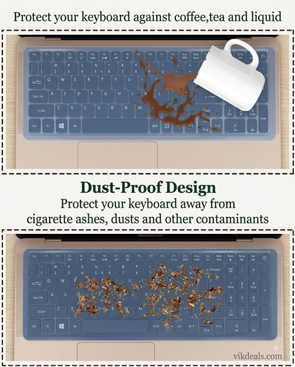 Universal Silicone Keyboard Protector Skin for 15.6 Inch Laptop