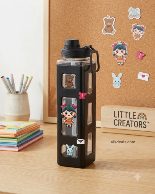 Kiwaii Water Bottle Square Cute Cartoon Bottle