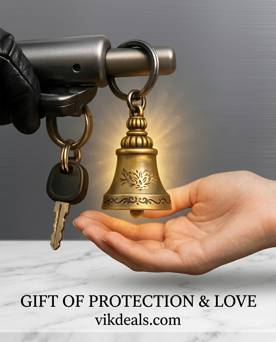 Guardian Bell Keychain with Evil Eye Charm – Protection & Good Luck