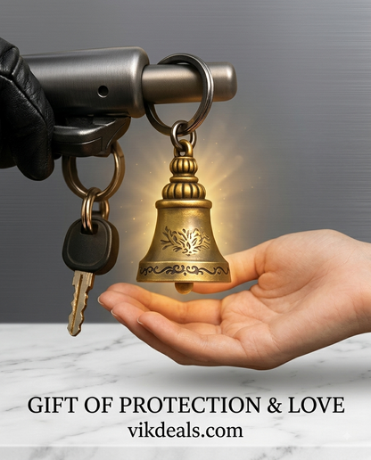 Guardian Bell Keychain with Evil Eye Charm – Protection & Good Luck