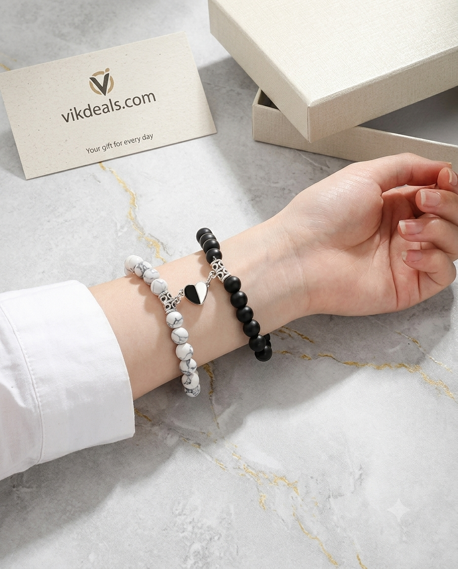 Magnetic Attraction Heart Couple Bracelet