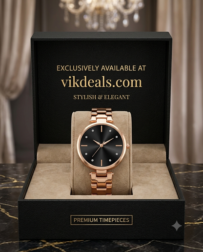 Rose Gold Watch With Heart Bracelet combo watch Analog Watch (2 set)..