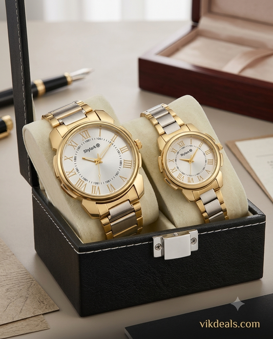 Two Tone Gold Couple Watch