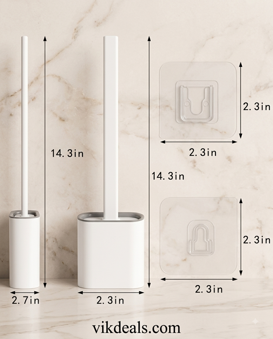 Silicone Toilet Brush with Slim Holder