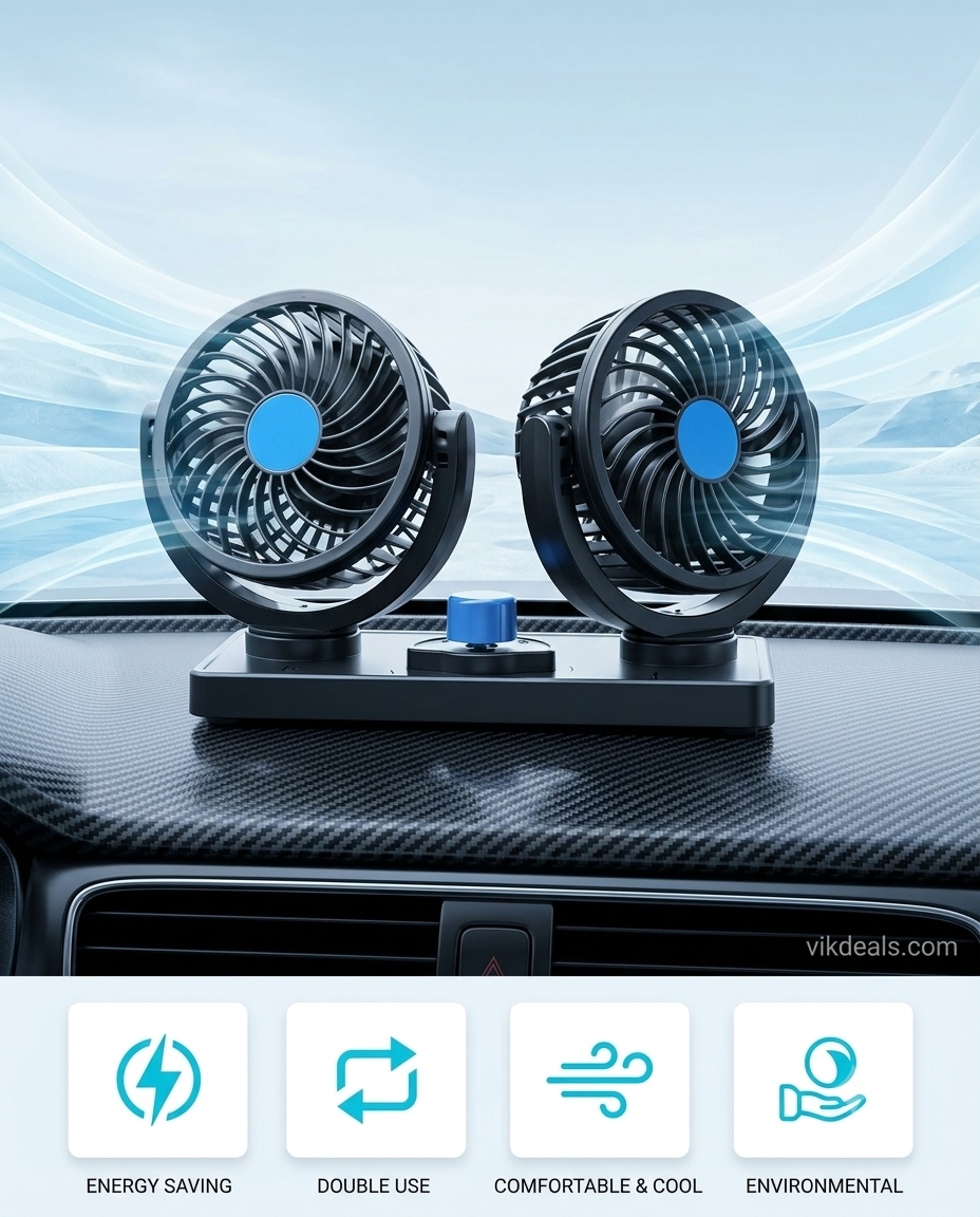 360 Degree Rotatable Dual Car Fan