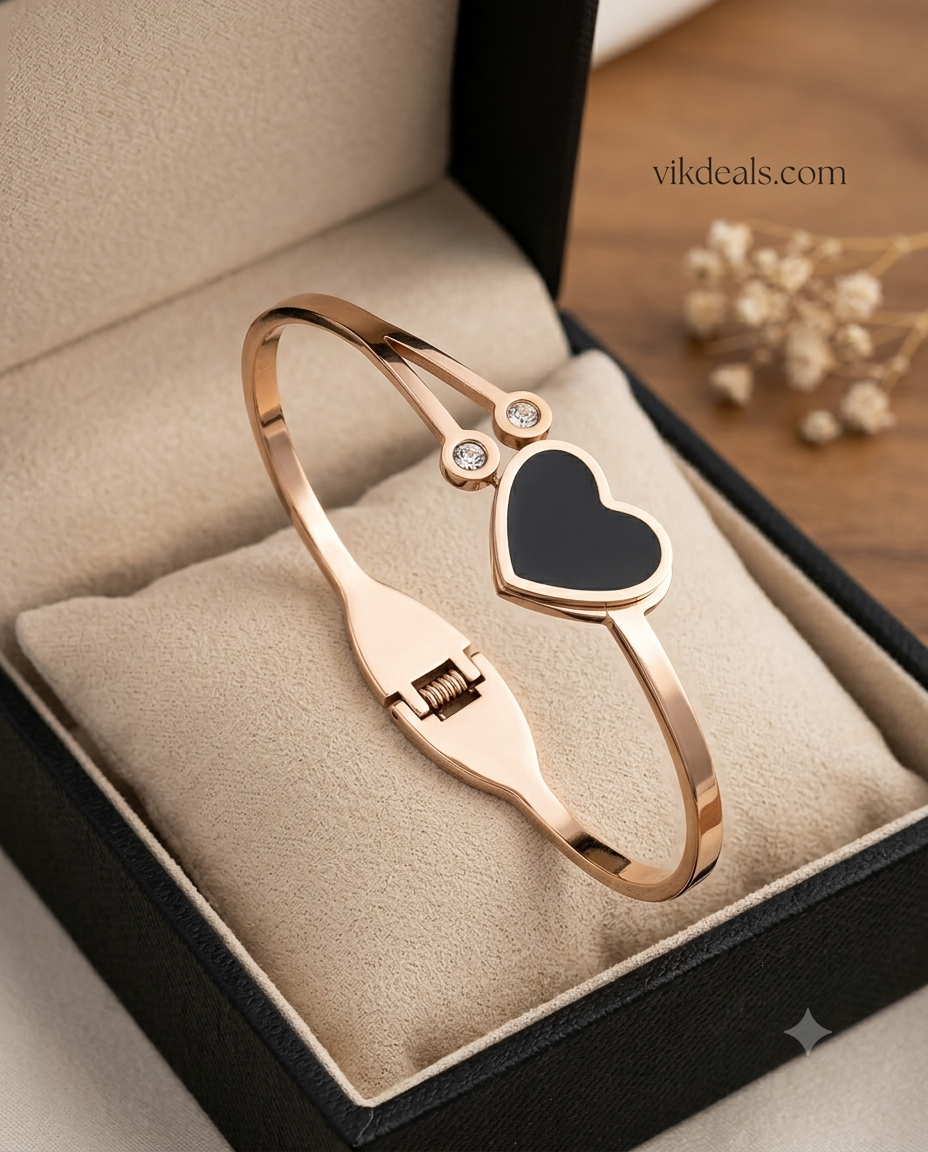 Rose Gold Watch With Heart Bracelet combo watch Analog Watch (2 set)..