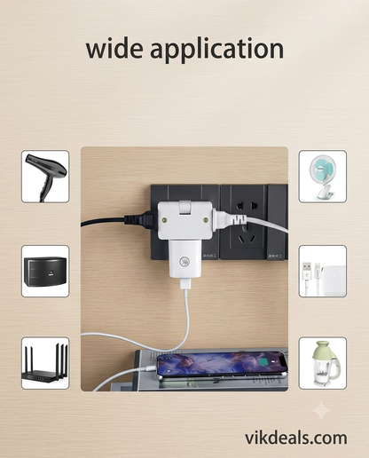 Rotating EU Converter 3 in 1 Rotatable Outlet Extender.