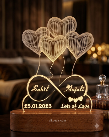 Customized Acrylic night lamp- Gold LED...