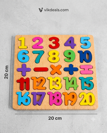 Wooden Alphabet Puzzles Numbers Count Blocks (3 Sets)