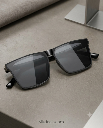 Latest Arzonai UV Stylish Protected Black Sunglasses For Men