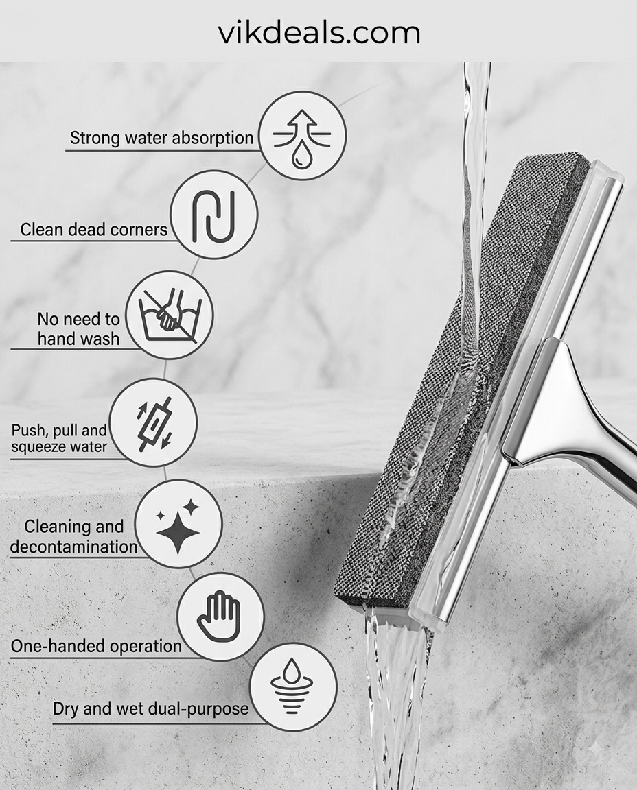 Portable Cleaning Sponge Mop (with a Sponge Head)