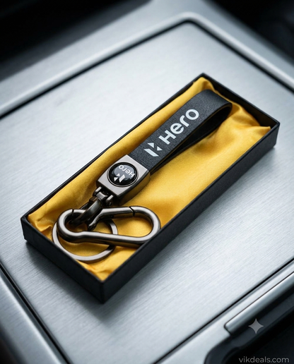 Hero Bike Premium Leather Keychain