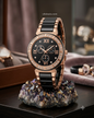 Analog Tatan with White & Black mina round dial watch for womens or girls.