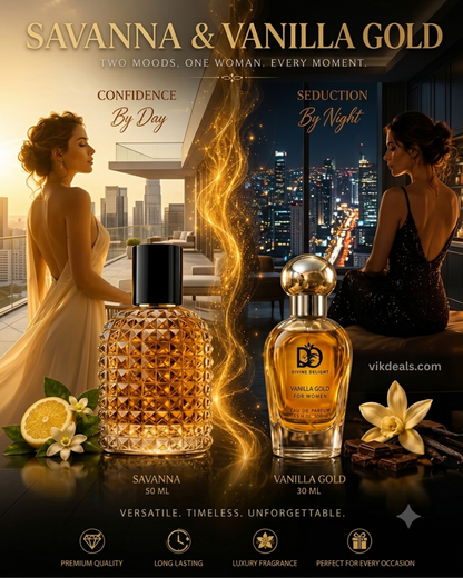 Savanna 50 ML Unisex & Vanilla 30 ML Women Perfume Combo.