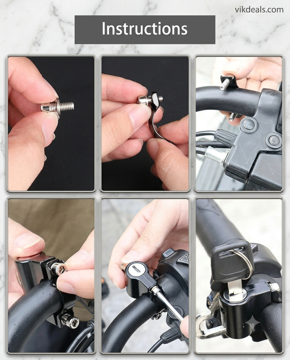 Universal Motorcycle Helmet Lock for Bike