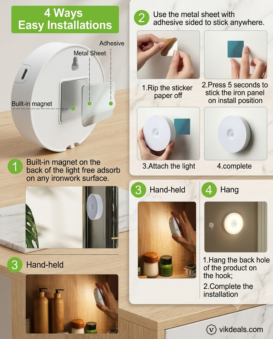 Motion Sensor Light for Home With USB Charging.