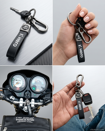 Hero Bike Premium Leather Keychain