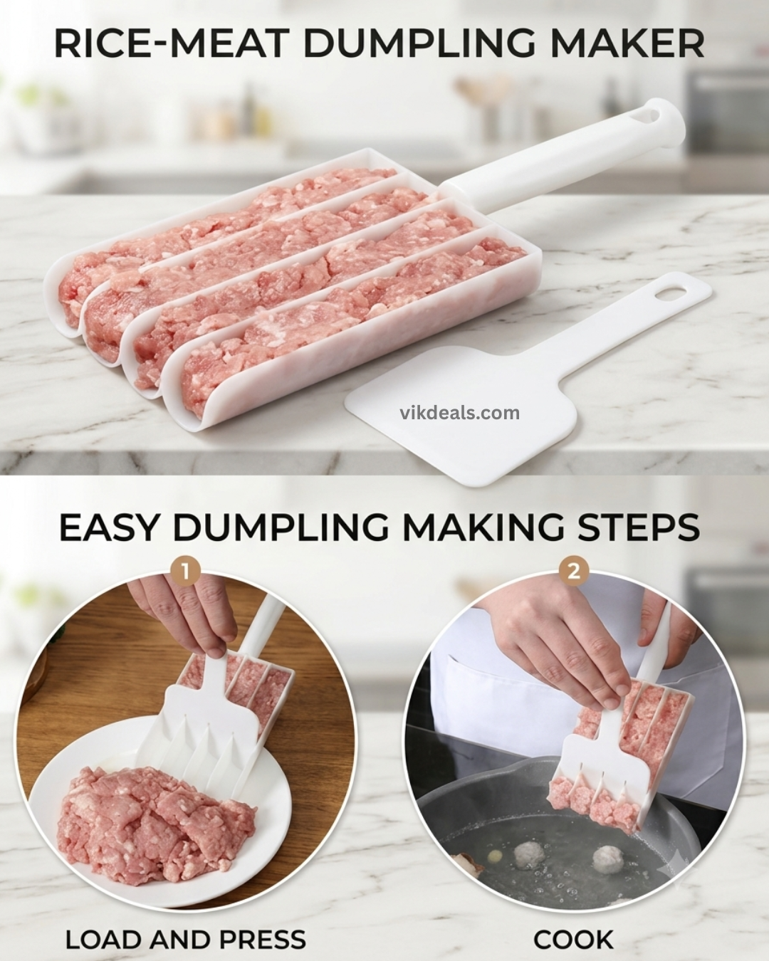 Portable, BHAJIYA MEKAR. Rice-Meat Dumplings Meatball Maker,