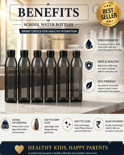 Transparent Black Storage Bottle Set of 6