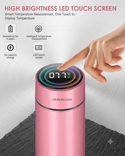 Smart LED Temperature Display Stainless Steel Water Bottle 500 ML