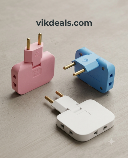 Rotating EU Converter 3 in 1 Rotatable Outlet Extender.