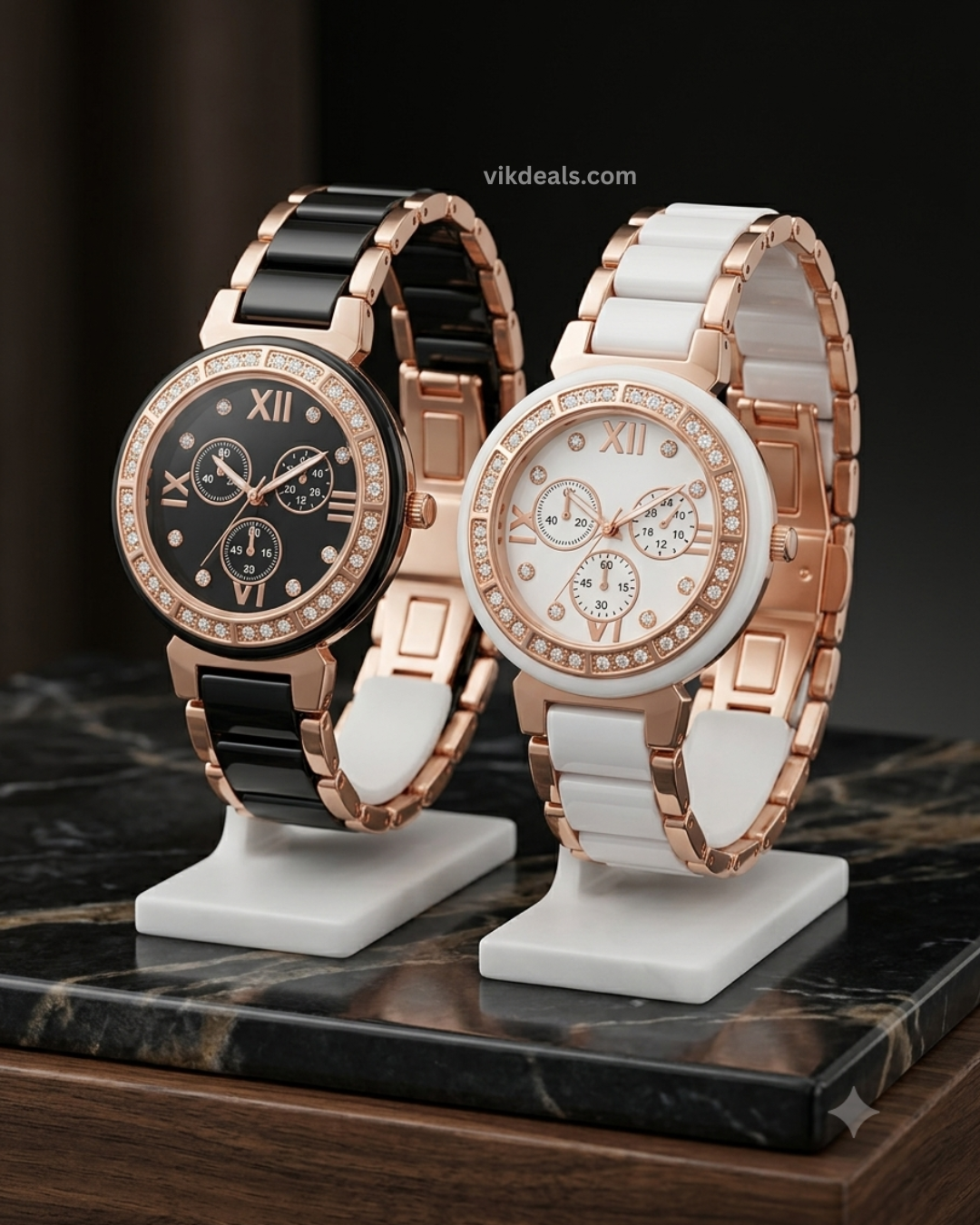 Analog Tatan with black mina round dial 2 watch combo for womens or girls.