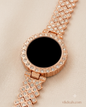 Modern luxury watch with  sparkling crystal border & and comfortable strap