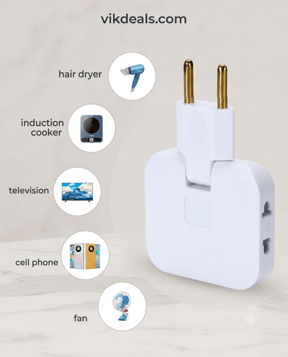 Rotating EU Converter 3 in 1 Rotatable Outlet Extender.