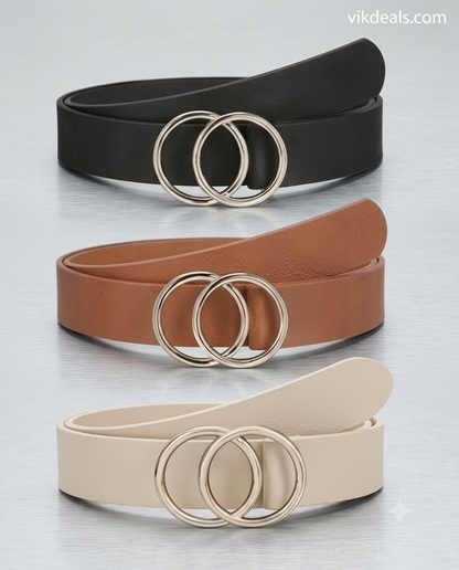 Women Lether Belt (Pack of 3)