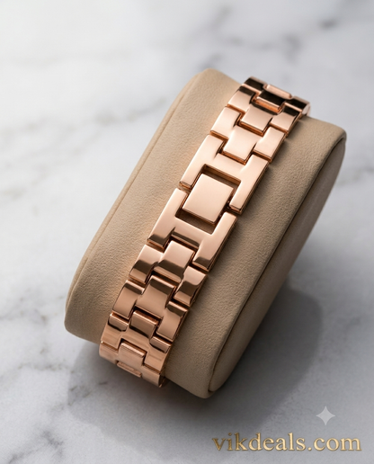 Rose Gold Watch With Heart Bracelet combo watch Analog Watch (2 set)..