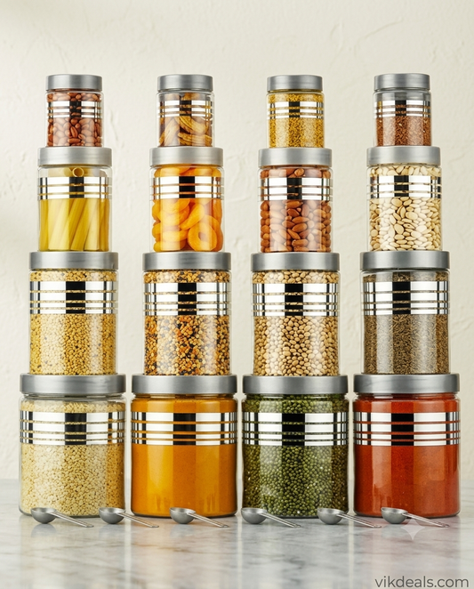 16 pcs Line Printed Storage Container