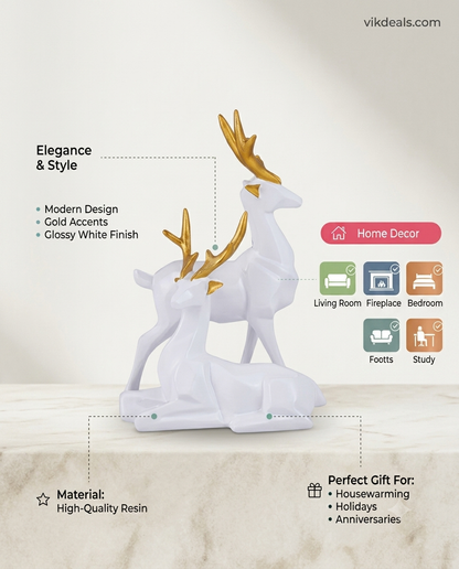 Deer Showpiece Set for Home Decoration
