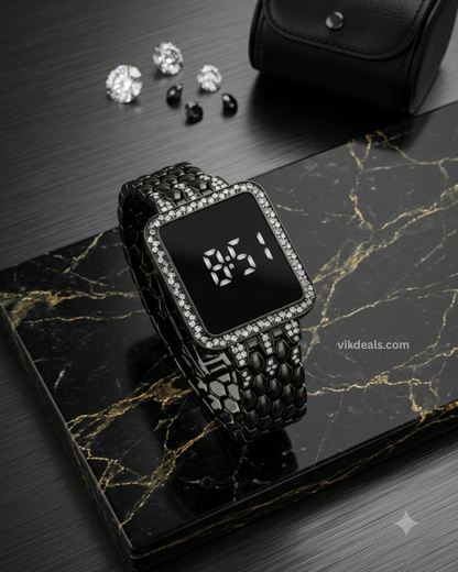 Square Diamond Bracelet Digital watch